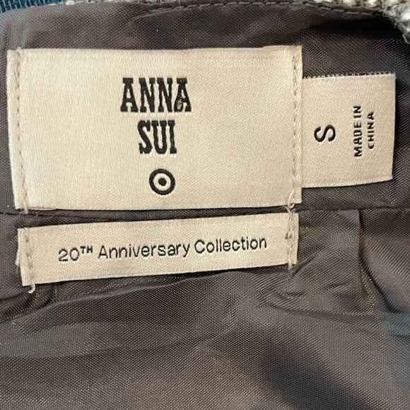 EUC ANNA SUI GRAY TWEED SEQUIN MINI DRESS S - Picture 9 of 9